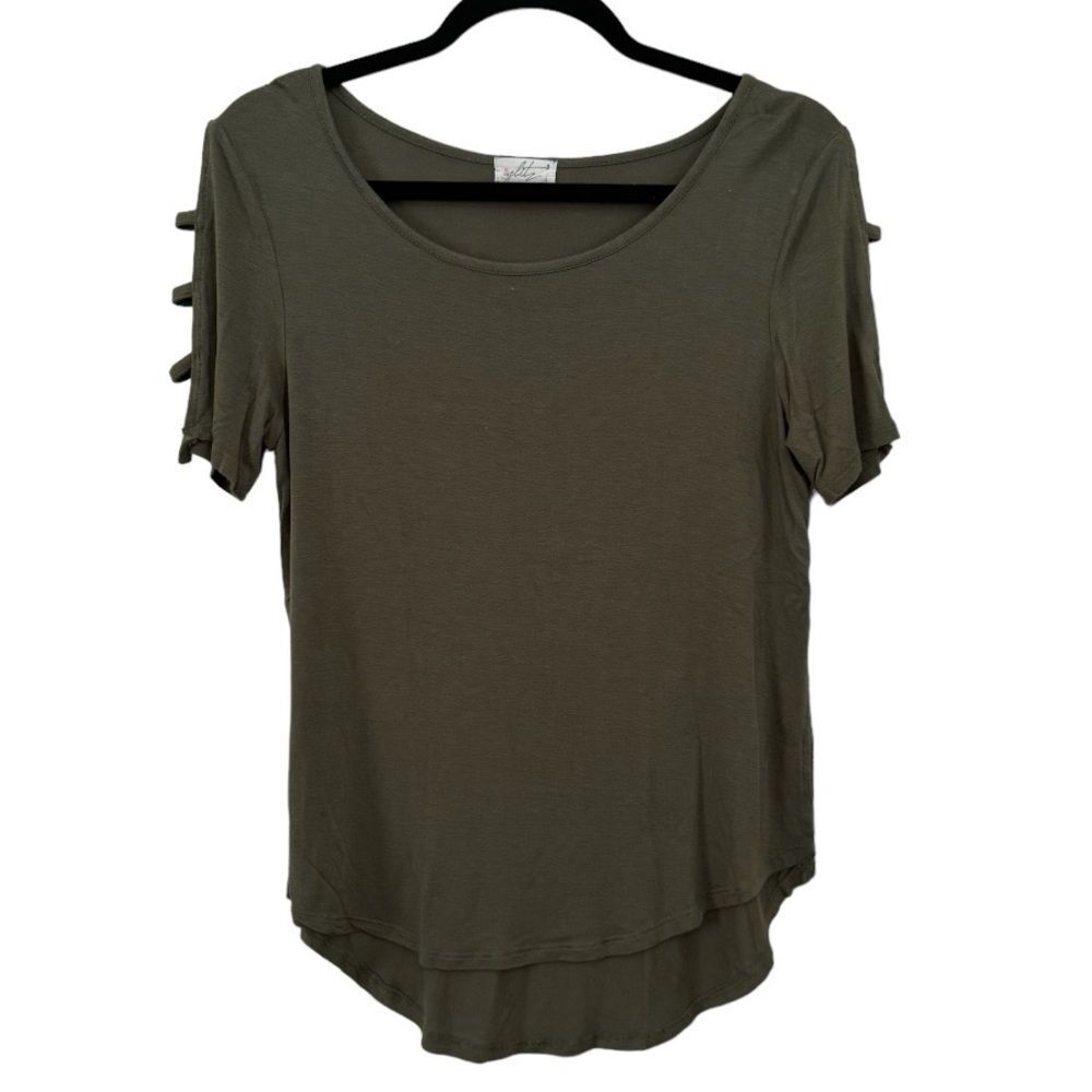 Glitz Layered Green Tee Size L